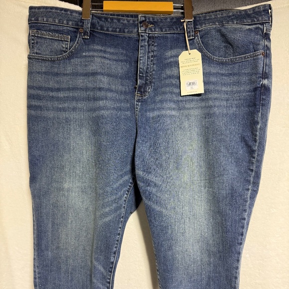 Lucky Brand Reese Boyfriend Jeans Womens Plus 24W Blue Denim Cropped Tapered Leg - Picture 1 of 11